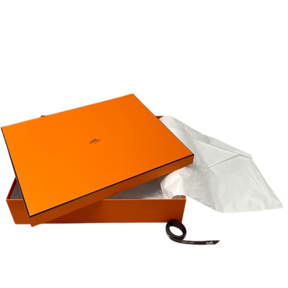 Hermes Empty Storage Box Orange Magnetic Ribbon Tissue Paper 17.75x14.75x4
